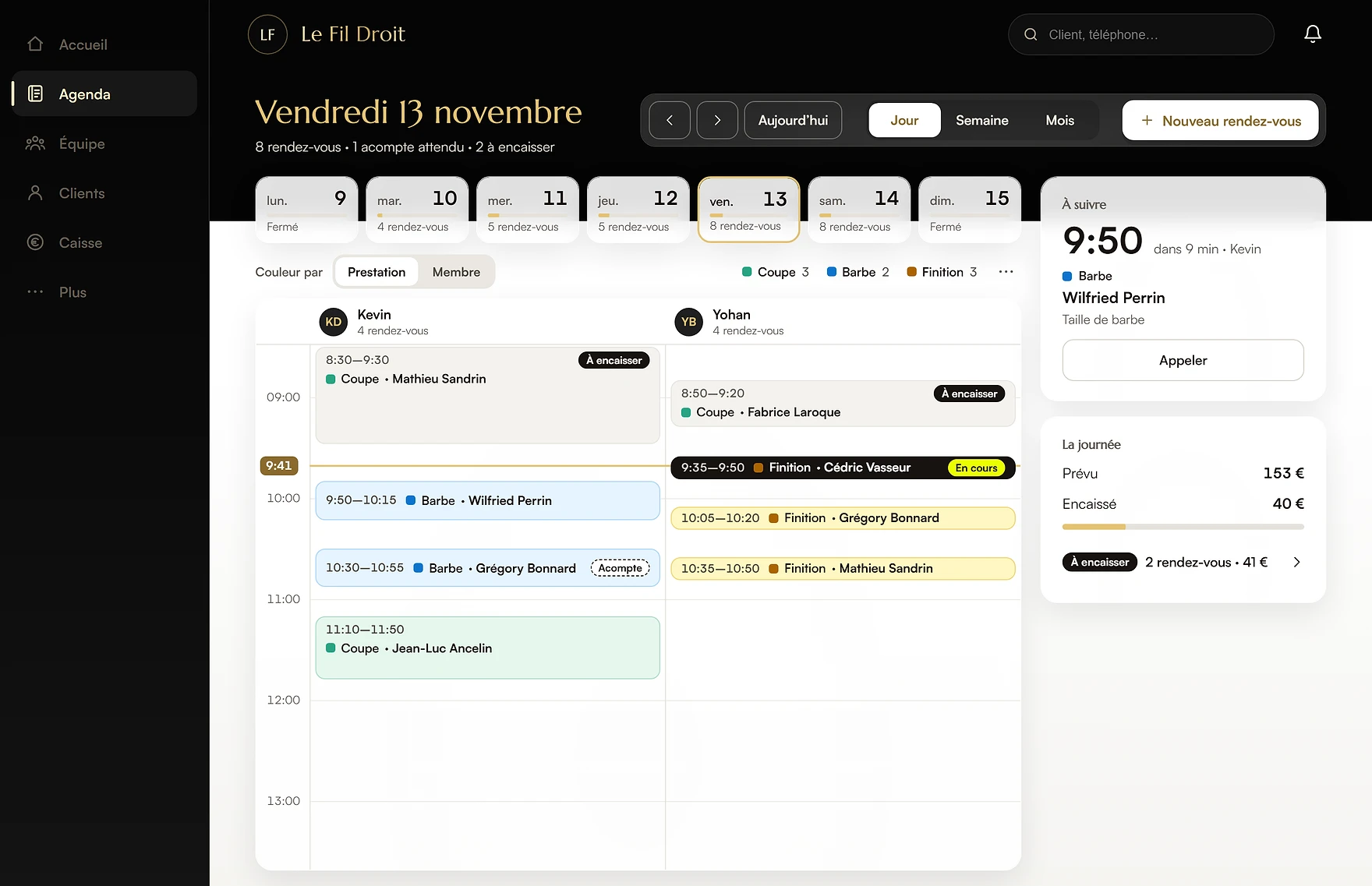 Agenda d’un barber dans Step’in
