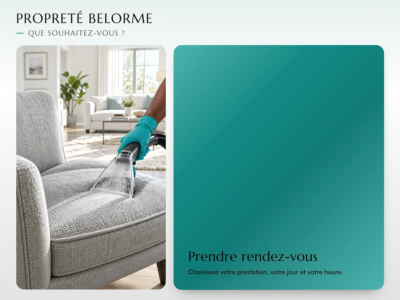 Borne de réservation, entreprise de nettoyage