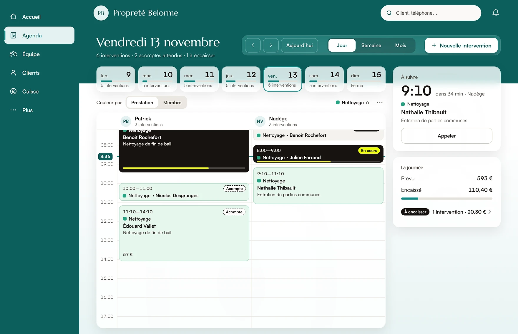 Planning des interventions d’une entreprise de nettoyage dans Step’in